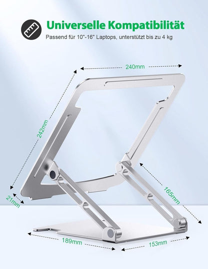 Glangeh Laptop Ständer Aluminium Robust, Belüfteter Ergonomisch Laptop Stand mit