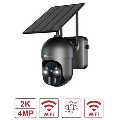 Ctronics S20-G-4MP 2K/4MP Wlan PTZ IP Überwachungskamera inkl. Solarpanel(D3)