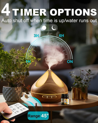 VAAGHANM Aroma Diffuser Diffusoren 500 Ml Mit 8 Ätherischen Ölen, Aromatherapie-