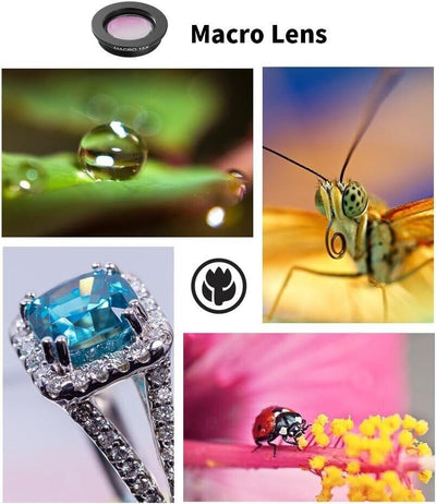 Kameraobjektiv-Set, 18x Monokular-Teleskop, 0,63x Weitwinkel, 15x Makroobjektiv,