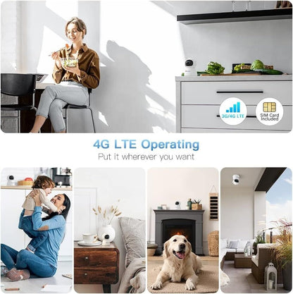 ctronics 570C-4G -  LTE Überwachungskamera Innen mit SIM Karte, 1080P Kabellos