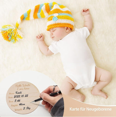 ZARAAFA Holz Meilensteinkarten Baby - Set 24 babykarten & 2 Bilderrahmen für Col
