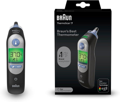 Braun ThermoScan 7 Ohrthermometer Schwarz | Age Precision-Technologie | Digitale