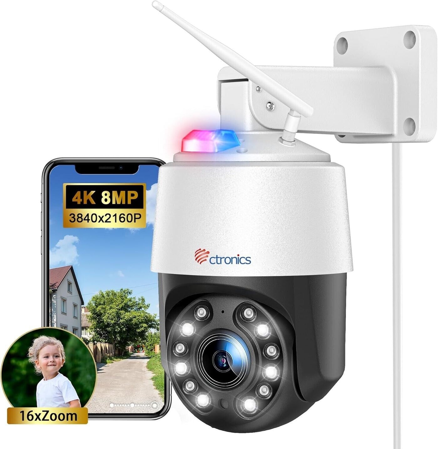 ctronics 640C-16X Optischer Zoom Überwachungskamera Aussen