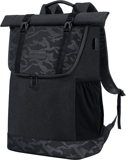 KROSER RollTop Rucksack, Laptop Rucksack 15,6 Zoll, Travel Backpack Wasserdicht