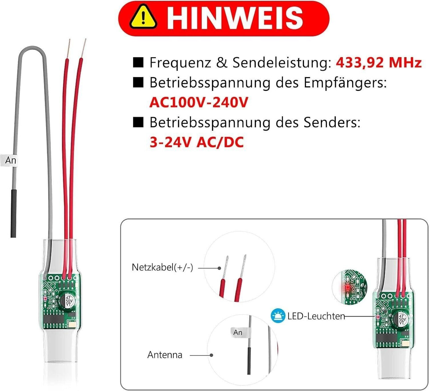 BITIWEND Funksignal Weiterleitung WLAN Funk Erweiterung Set Türklingel und Gong
