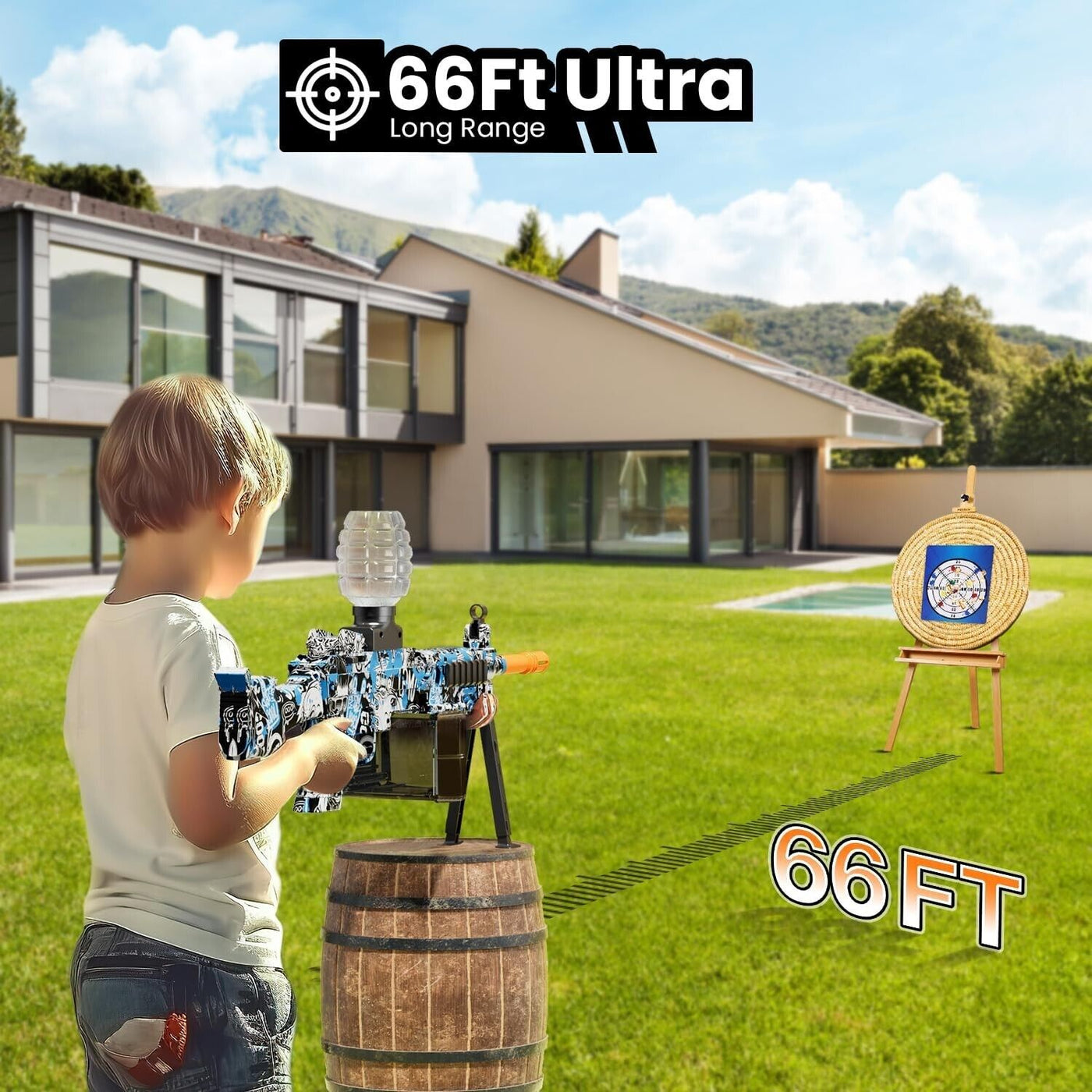 VAAGHANM Gel Ball Blaster, Taktische Lichter & Schutzbrille, Elektrisch - Orbeez
