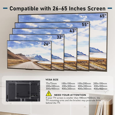 BONTEC 115SB -  TV Wandhalterung für 26-65 Zoll LCD/LED/OLED/Plasma
