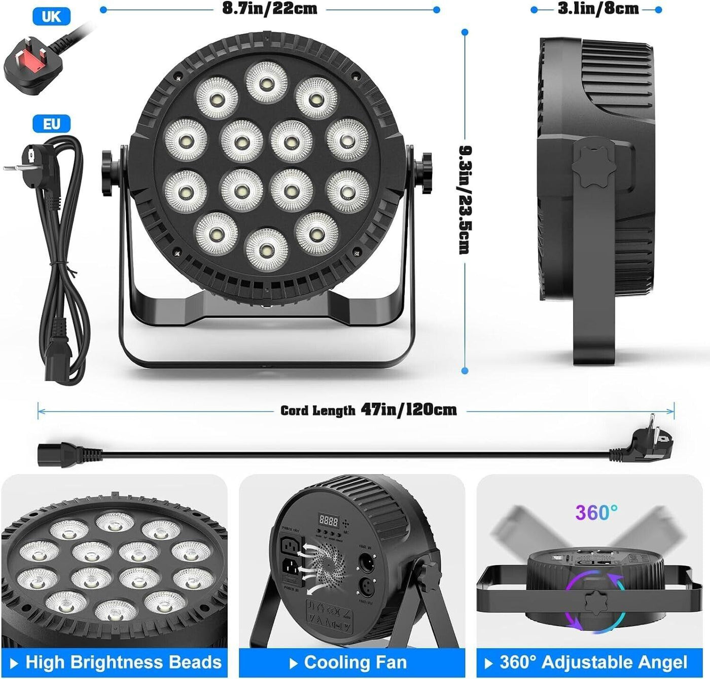 Spotlight Paar LED Party Lichter 14 * 6W RGBW DMX512 Disco DJ Lichter mit Fernbe