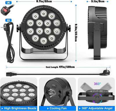 Spotlight Paar LED Party Lichter 14 * 6W RGBW DMX512 Disco DJ Lichter mit Fernbe