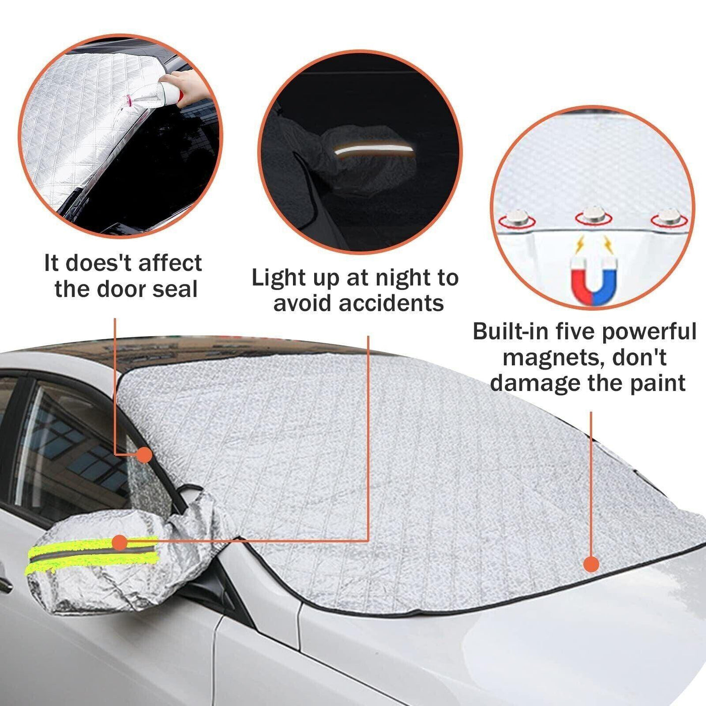 Bigmeda Frontscheibenabdeckung Auto Scheibenabdeckung Auto Winter