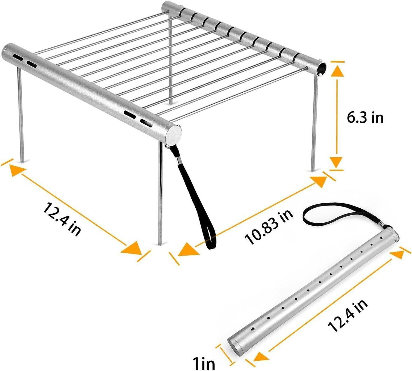 NASHRIO Portable Camping Barbecue Folding Compact Charcoal Barbecue Stainless St