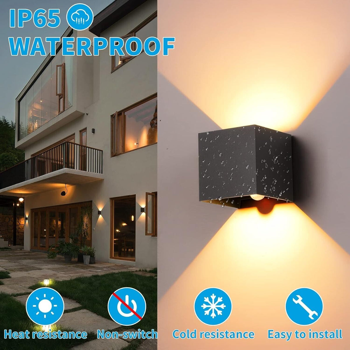 LED Wandleuchte Cube Innen/Aussen Bewegungsmelder,12W,IP 65 Wasserdicht