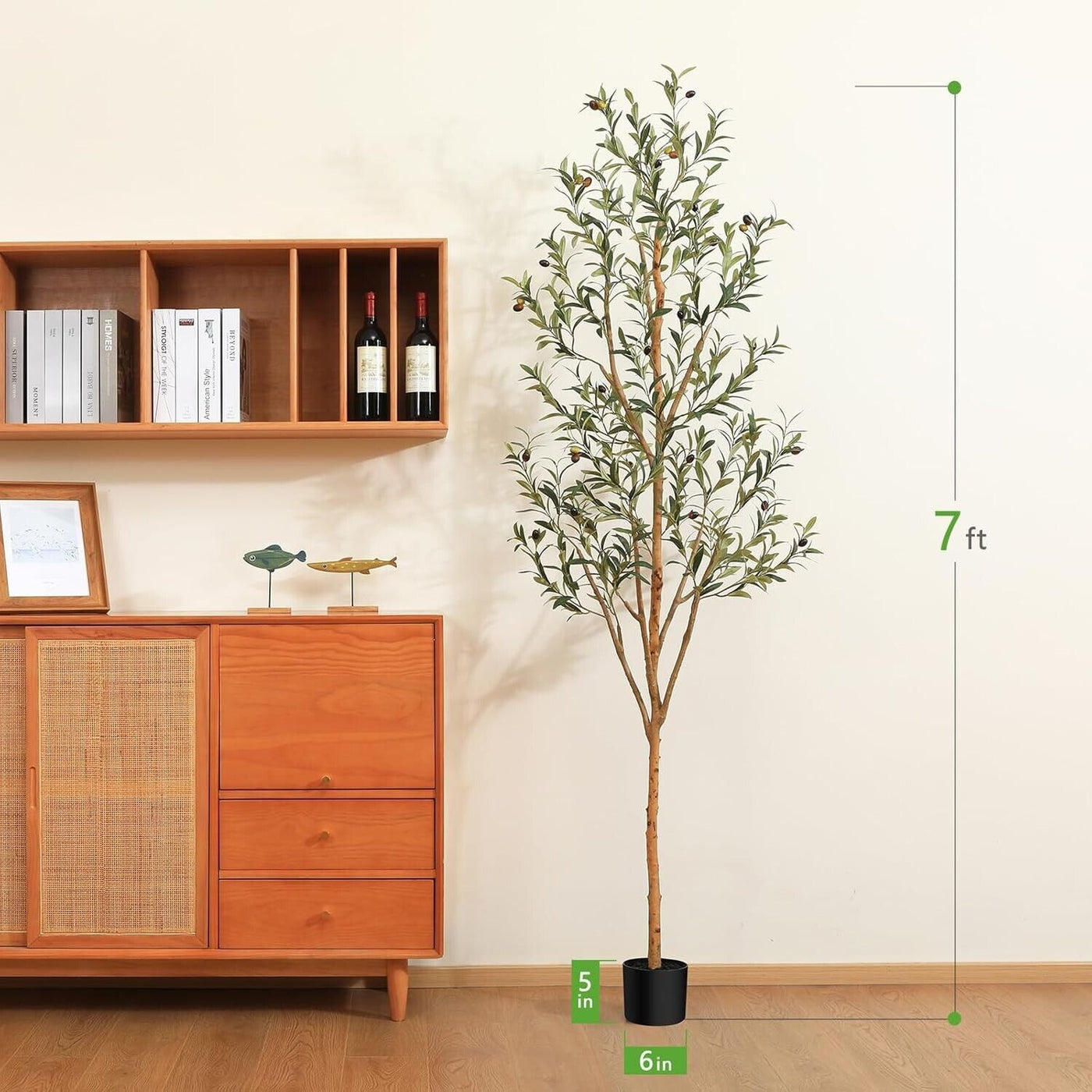 Kazeila Olivenbaum Künstlich Plastikpflanze im Topf für Heimdeko 120cm - 150cm