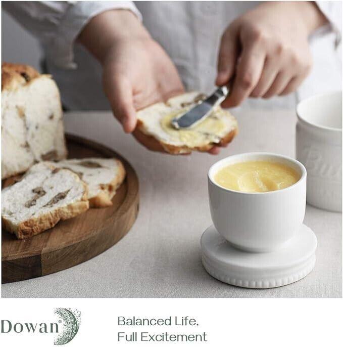 Dowan Buttertopf aus Porzellan, Buttertopf im Mason Jar-Stil