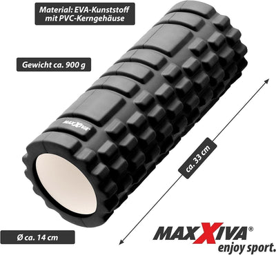MAXXIVA Massagerolle 33x14 cm Faszienrolle Trainings-Rolle Fitness-Zubehör Fitn