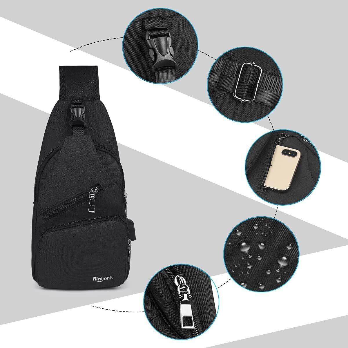 flintronic Brusttasche,Messenger Sling bag mit Verstellbarem,Herren Taschen Ruck