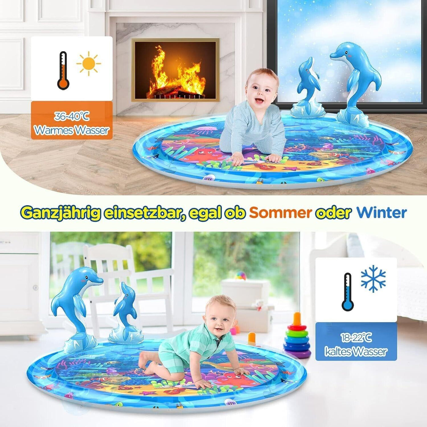 Dusor - Wassermatte Baby, Baby Spielzeug 3 6 9 Monate, Spielmatte Baby