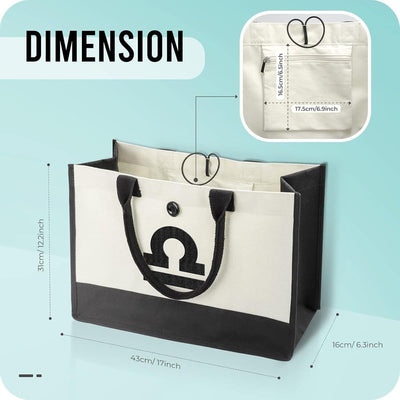 YOOFAN Canvas-Tragetasche – Personalisierte Tasche mit Sternzeichen, Geburtst