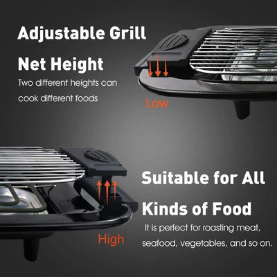 HengBO Elektrogrill Tischgrill Elektrogrill 2000W Kontaktgrill mit Thermostat