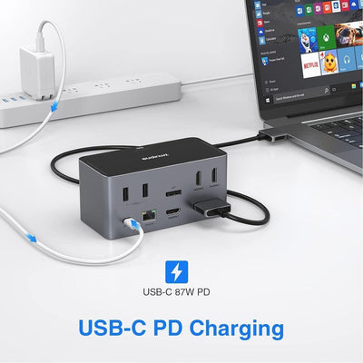 USB-C-Dockingstation, 18-in-1-Dockingstation für vier Displays mit SSD-Gehäuse,