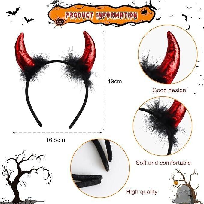 Hengyue - Teufelsohren Teufel Ohren, 2 Stücke Teufelshörner Haarreif Haarband