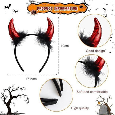 Hengyue - Teufelsohren Teufel Ohren, 2 Stücke Teufelshörner Haarreif Haarband