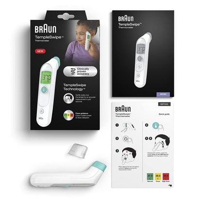 Braun TempleSwipe Stirnthermometer (farbcodierte Temperaturanzeige, sicher, hygi