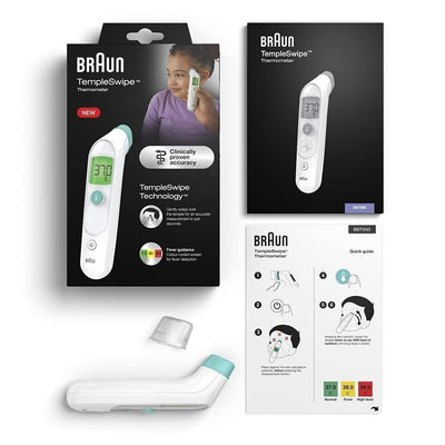 Braun TempleSwipe Stirnthermometer (farbcodierte Temperaturanzeige, sicher, hygi