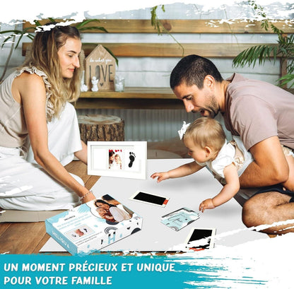 Heliqua Kit Babyabdrücke 100% sicher mit massivem Holzrahmen für Babyabdrücke