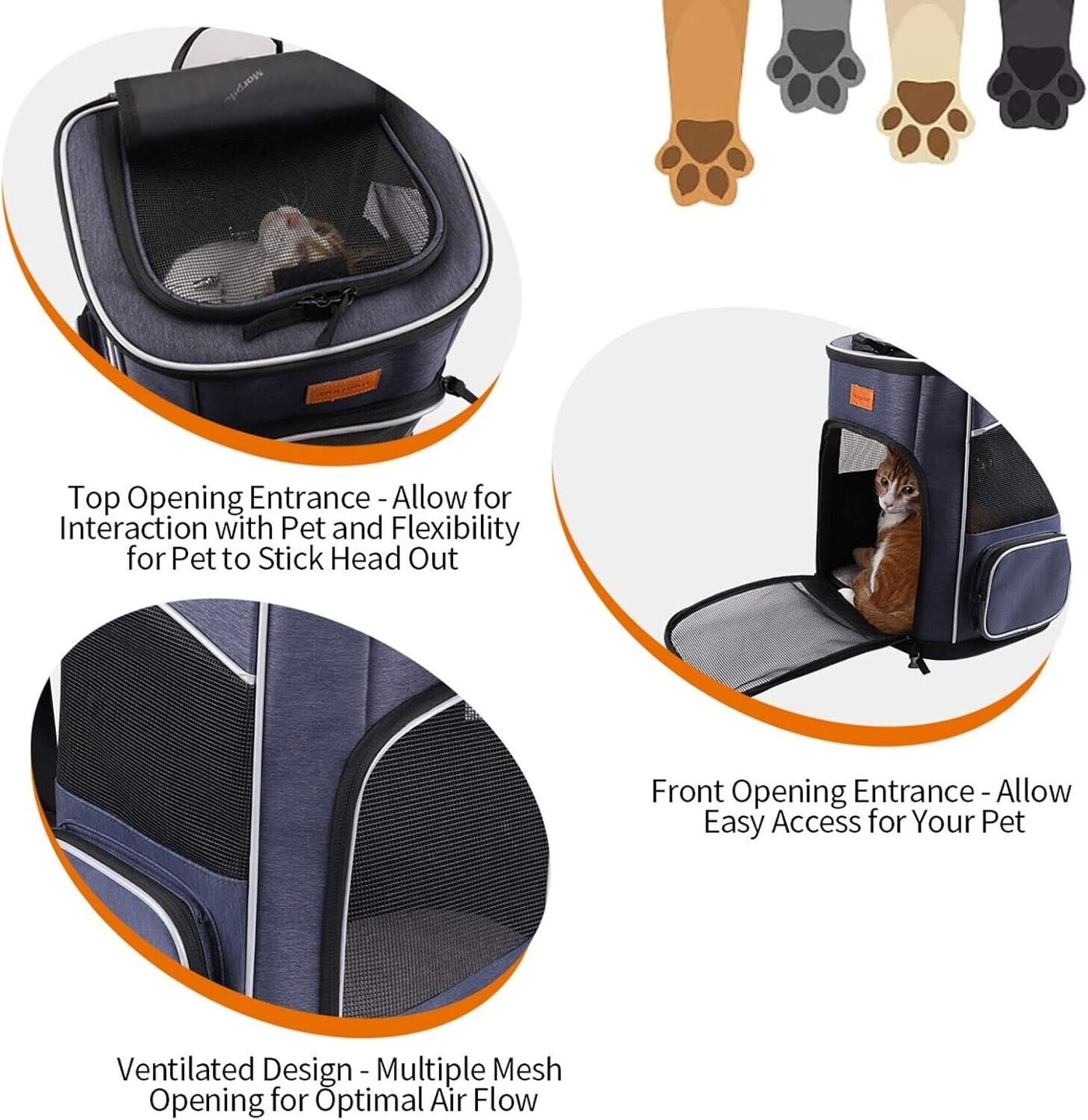 Morpilot Katzenrucksack, Hunderucksack Für Katzen Und Hunde Welpen, Atmungsaktiv