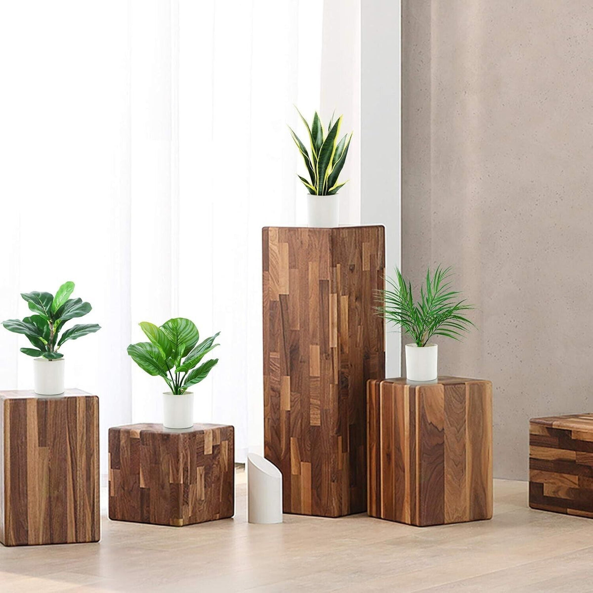 Kazeila Set 4 künstlichen Mini-Topfpflanzen 40,6 cm Deko für zu Hause