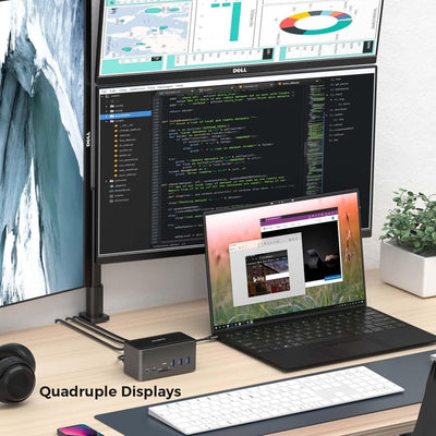 USB-C-Dockingstation, 18-in-1-Dockingstation für vier Displays mit SSD-Gehäuse,