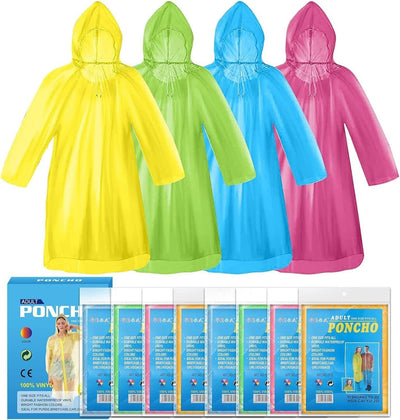 Runmeihe 8 Stück Einweg Regenponchos für Erwachsene, Notfall Regenmäntel Wasserd