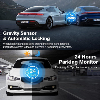 Miden S7 -  2,5K Dashcam vorne und hinten, 64G SD-Karte, 1600P+1080P FHD