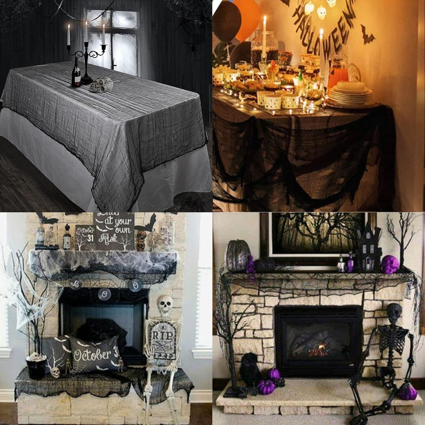 KIPIDA Halloween Dekostoff, 210x500cm Halloween Party Deko, Halloween Deko Horro