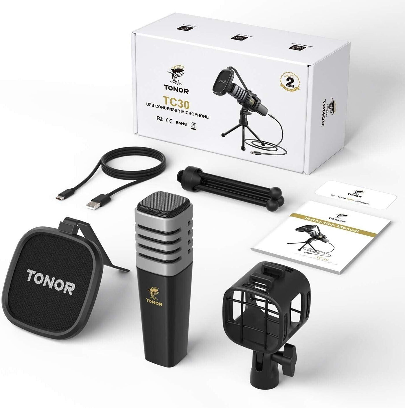 TONOR TC30 USB Mikrofon Nierencharakteristik Kondensator Computer PC Mikrofon