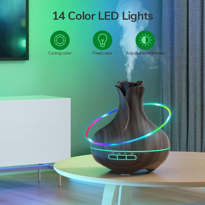 Aroma Diffuser, 600 ML Mit 8 Ätherischen Ölen, Luftbefeuchter Schlafzimmer, L