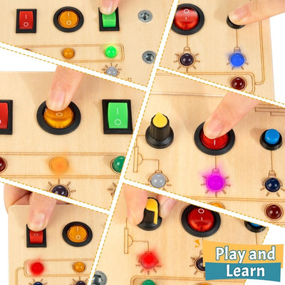 Holzspielzeug mit LED-Licht, Schraubendreher Kleinkind Real Tools Set