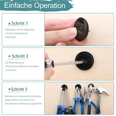 Neodym Magnete Extra Stark 45 KG Kraft 12 Stück Magnete Stark 32x5 mm Schwarz,