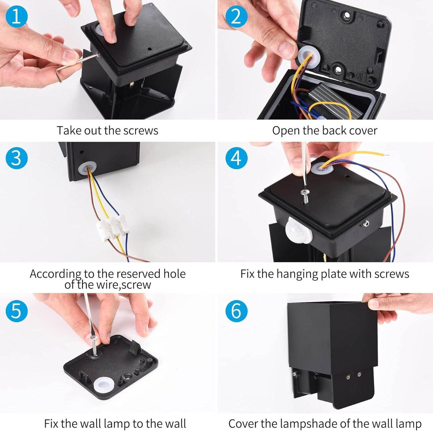 LED Wandleuchte Cube Innen/Aussen Bewegungsmelder,12W,IP 65 Wasserdicht