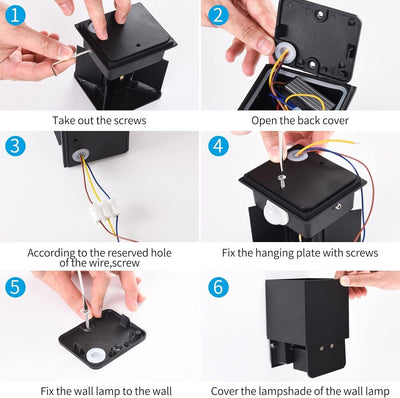 LED Wandleuchte Cube Innen/Aussen Bewegungsmelder,12W,IP 65 Wasserdicht