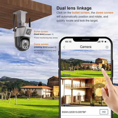 Ctronics 720C - Überwachungskamera Aussen WLAN 2,4GHz/5GHz mit Dual-Objek