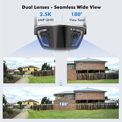 Ctronics 770c- 4MP Dual-Lens Überwachungskamera WLAN mit 180° Sichtwinkel(E3)