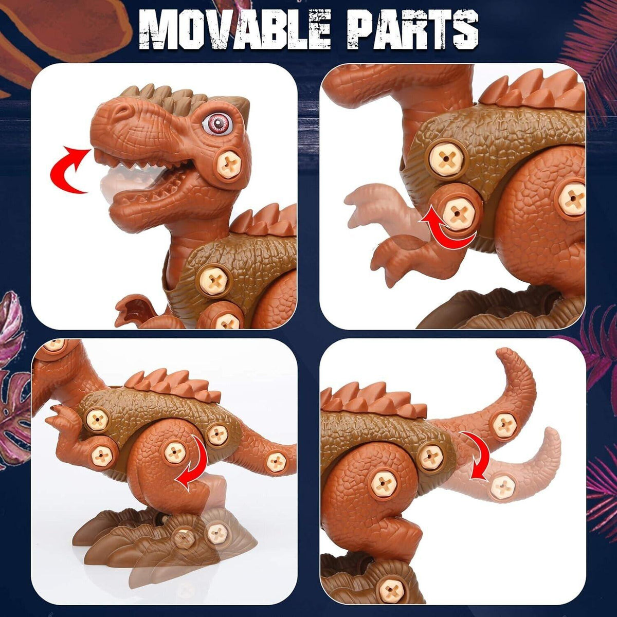 Starpony 3 Dinosaurier-Spielzeuge DIY STEM-Bauspielzeug-Set Kinder Bohrmaschine