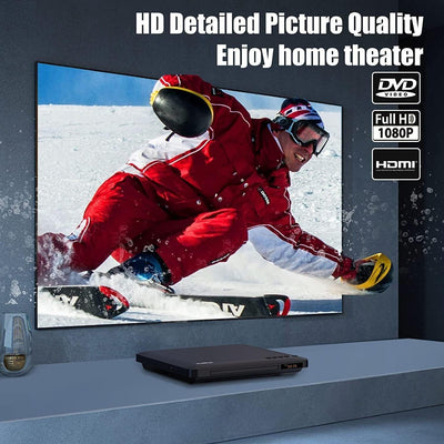 Maite Slim DVD Player UltraThin DVD Player Fr TV Region Free DVD CD Player H