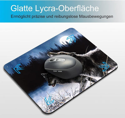 CHUQING Mauspad Wolf Mousepad klein Mouse Pad mit Motiv für Büro und Gaming Maus