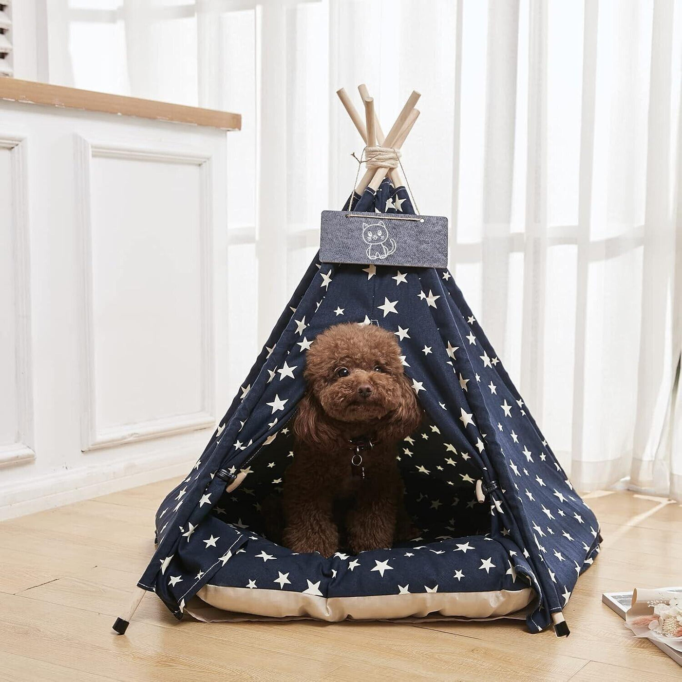 NUKied Tipi Zelt Haustiere Kissen Abnehmbar & Waschbar 51x51x61cm