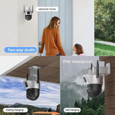 Ctronics 720C - Überwachungskamera Aussen WLAN 2,4GHz/5GHz mit Dual-Objek