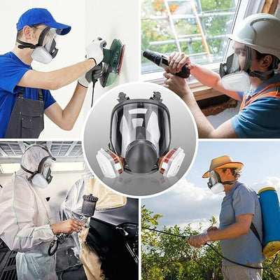 Wiederverwendbare Vollgesichts-Atemschutmaske Gasmaske mit Filter Staubmaske A2